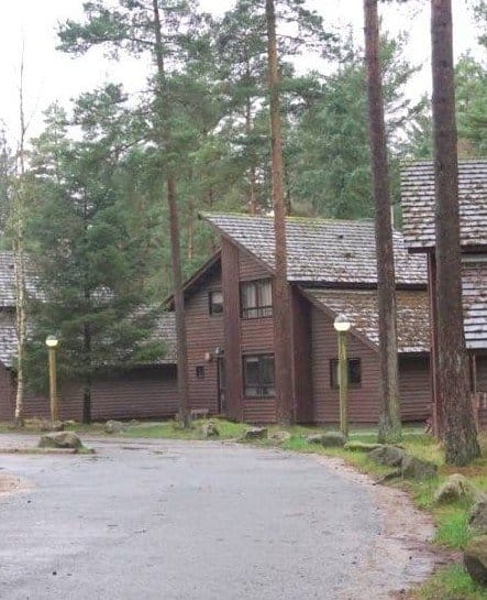Outside the lodges at centre parcs