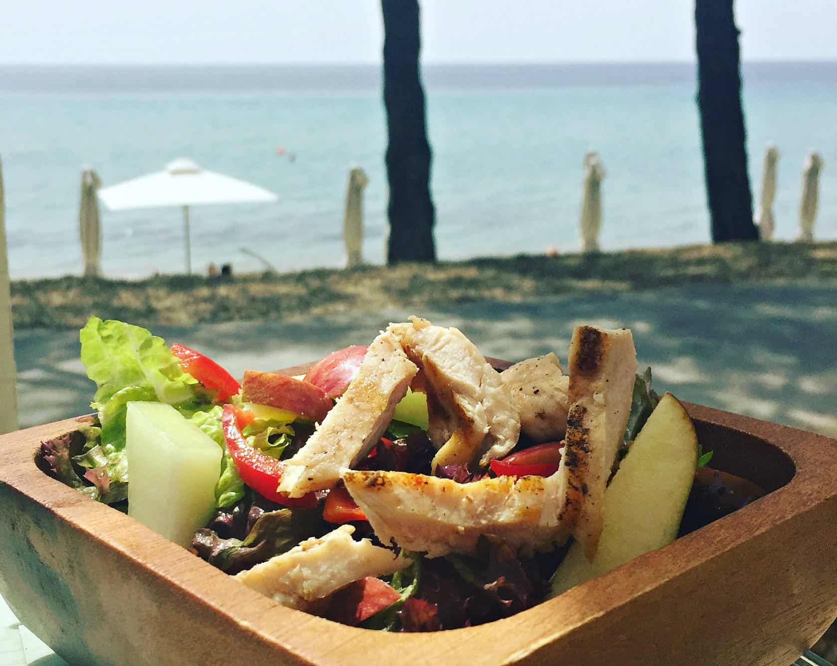 The Beach Bar and restaurant overlooking the beach at Ikos Oceania