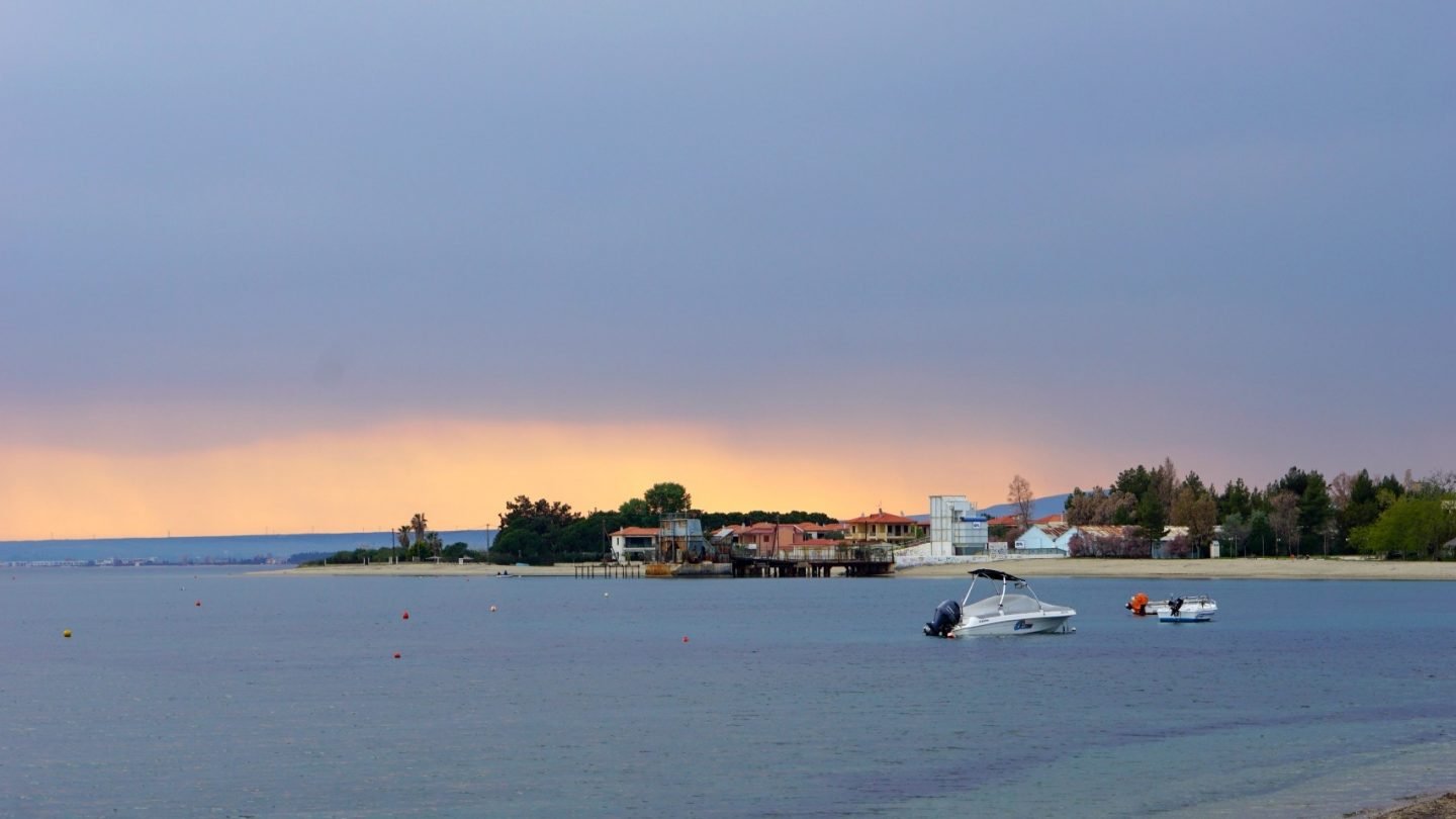 A Sunset At Ikos Olivia, Greece