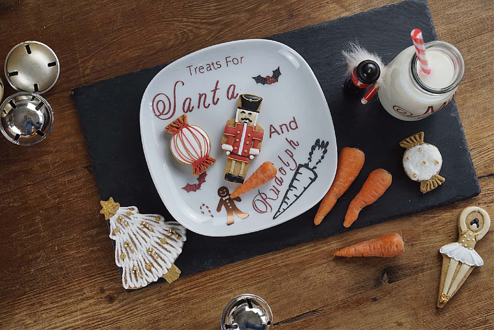 Home made Treats For Santa Plate And Bottle
