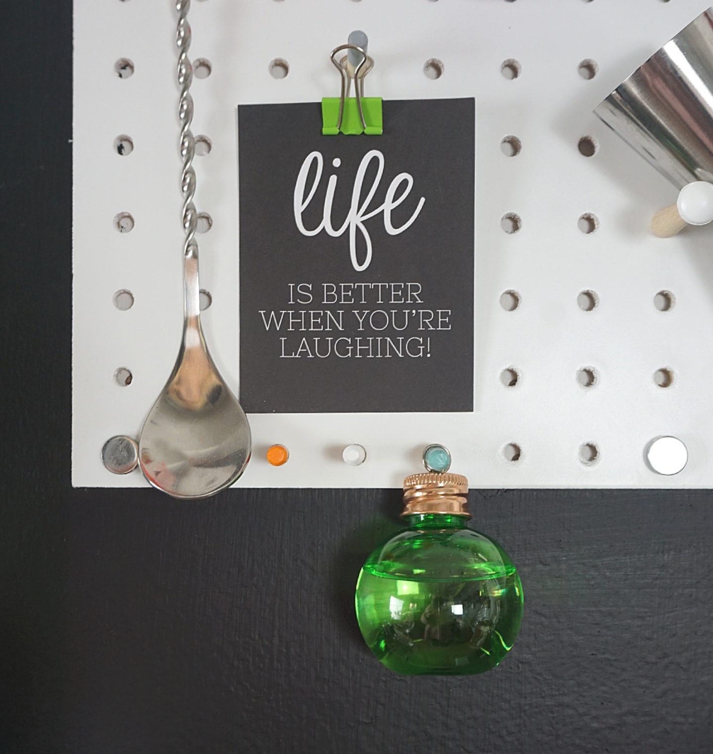 Peg board ideas creating a gin bar