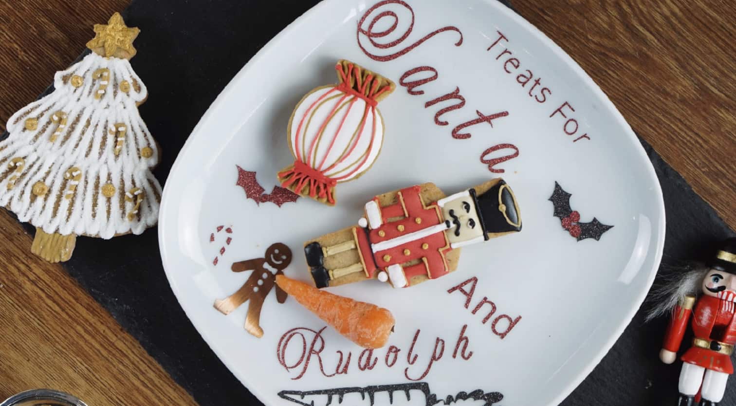 Santa and Rudolph treat plate