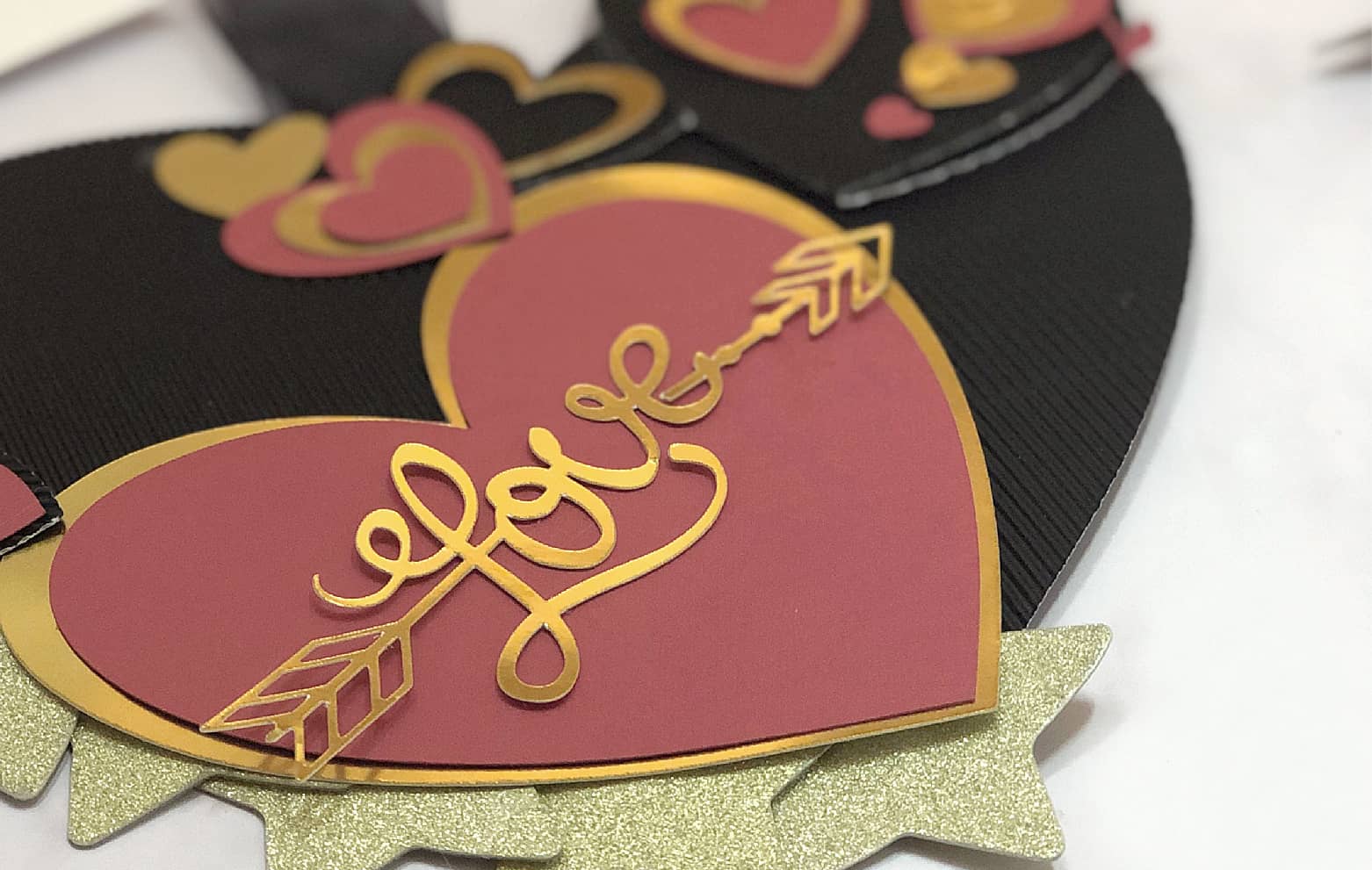 Home made paper cut valentines card