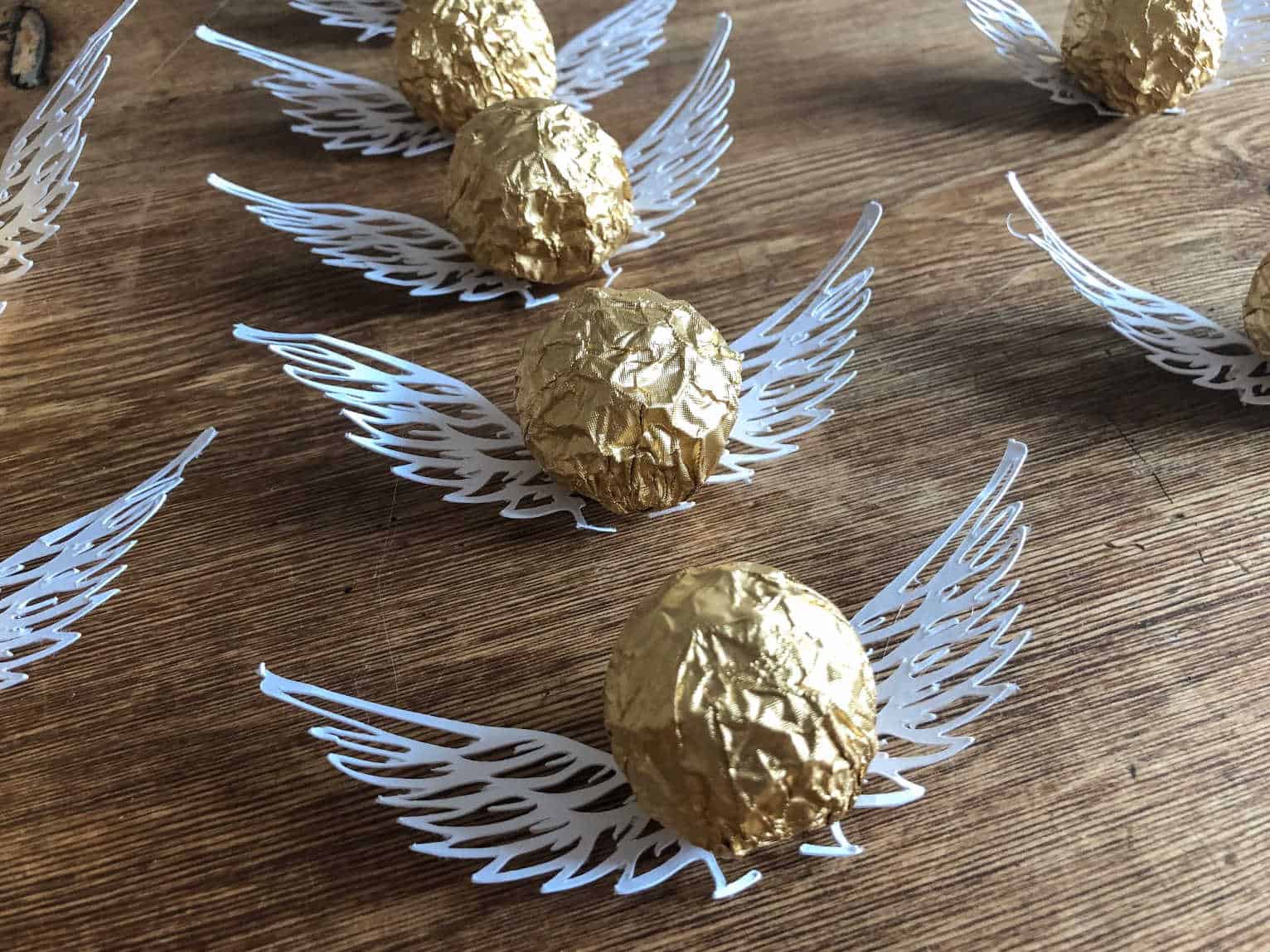 Golden snitch party chocolates