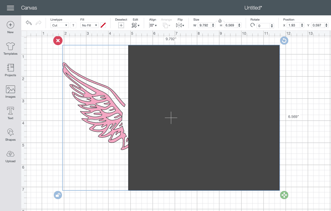 Slicing half an image cricut