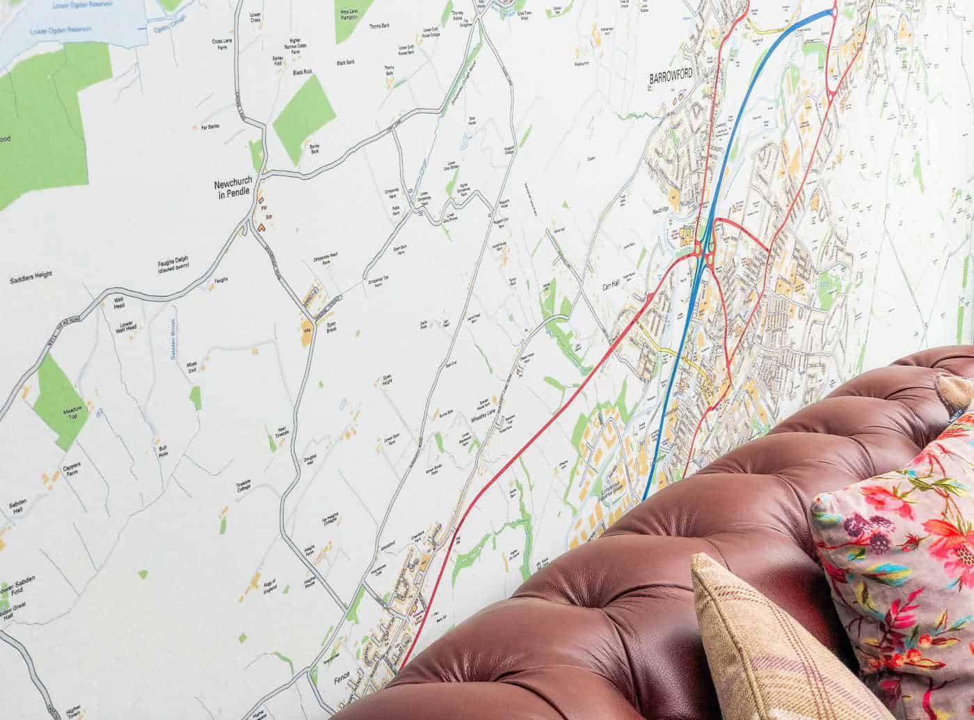Map murals for the home