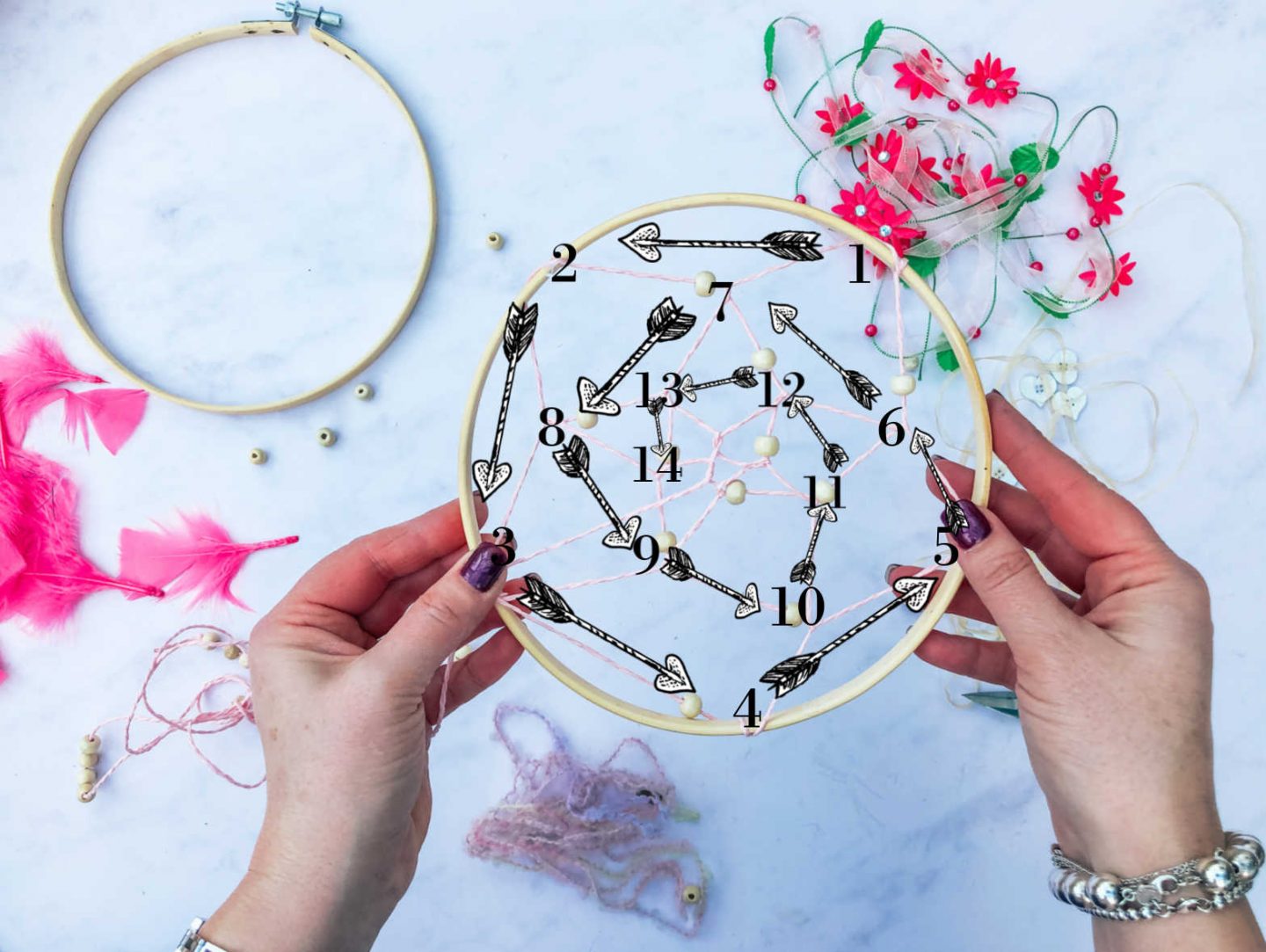 DIV step by step dreamcatcher 1
