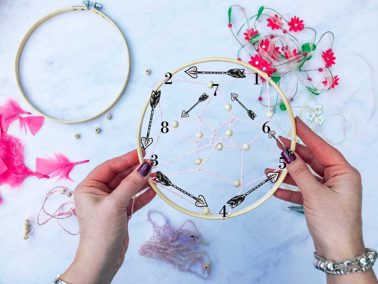 Step by step dreamcatcher 3