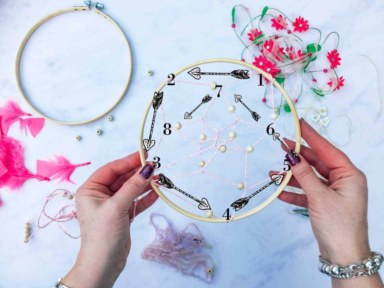 Step by step dreamcatcher 3