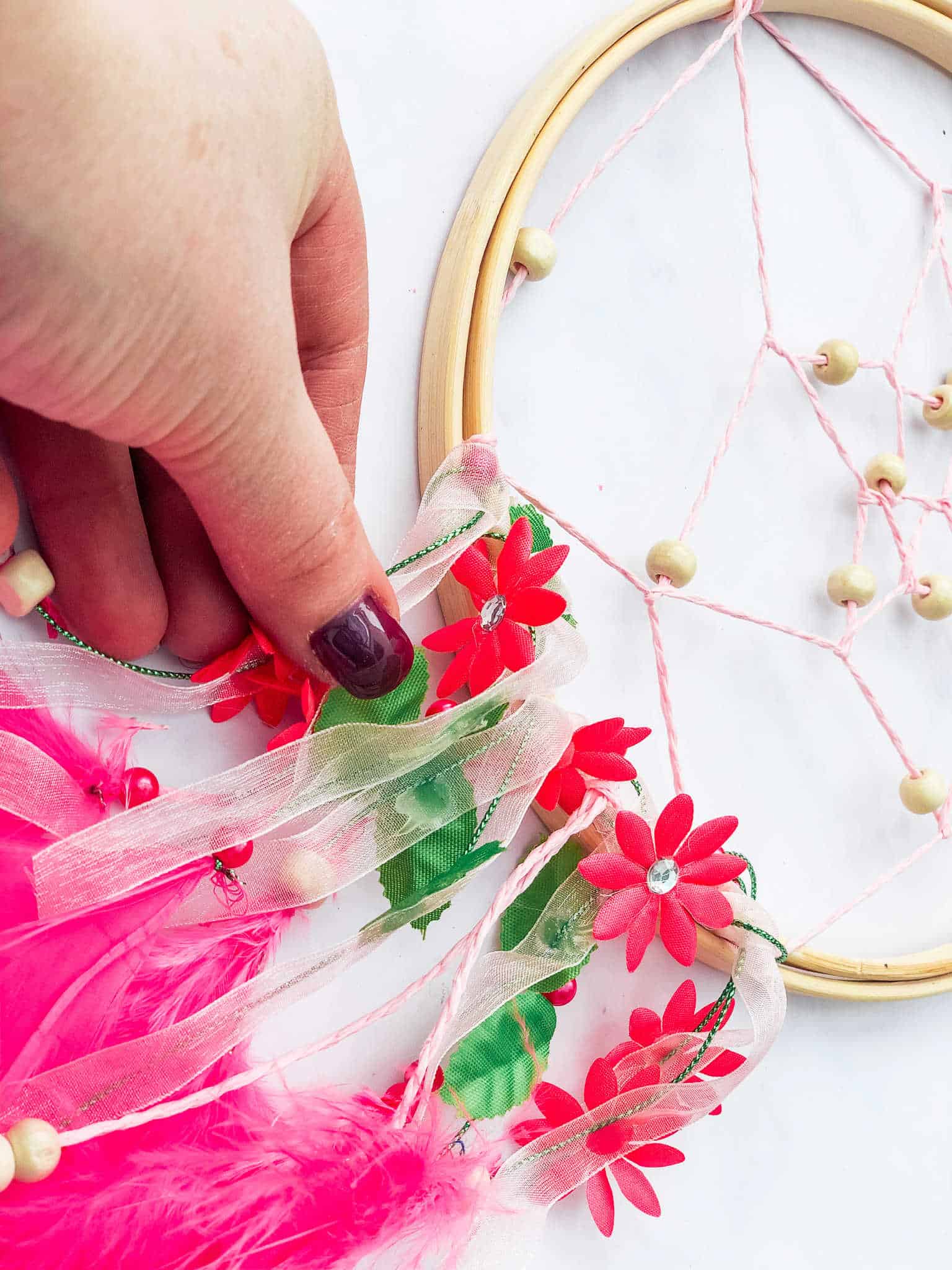 dreamcatcher with embroidery hoops