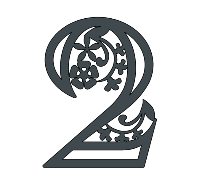 Free Floral Paper Cut Numbers, 2