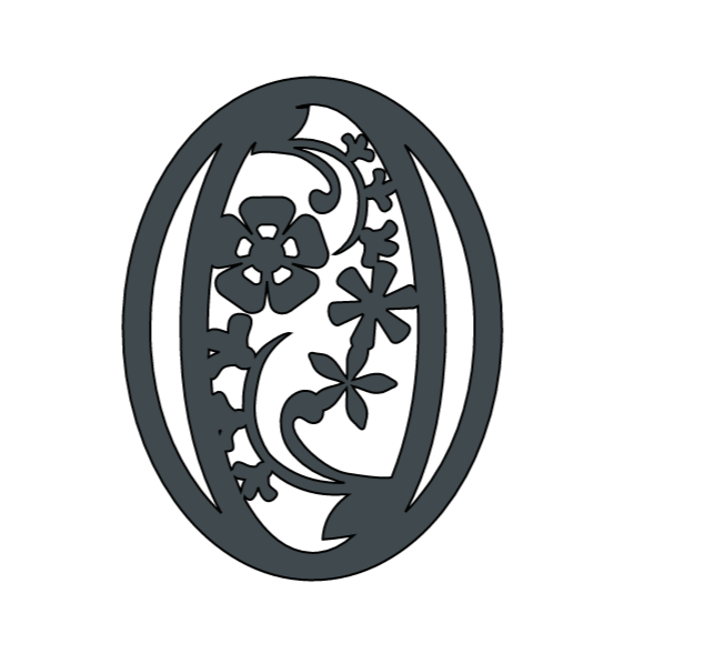 Free Floral Paper Cut Numbers, 0