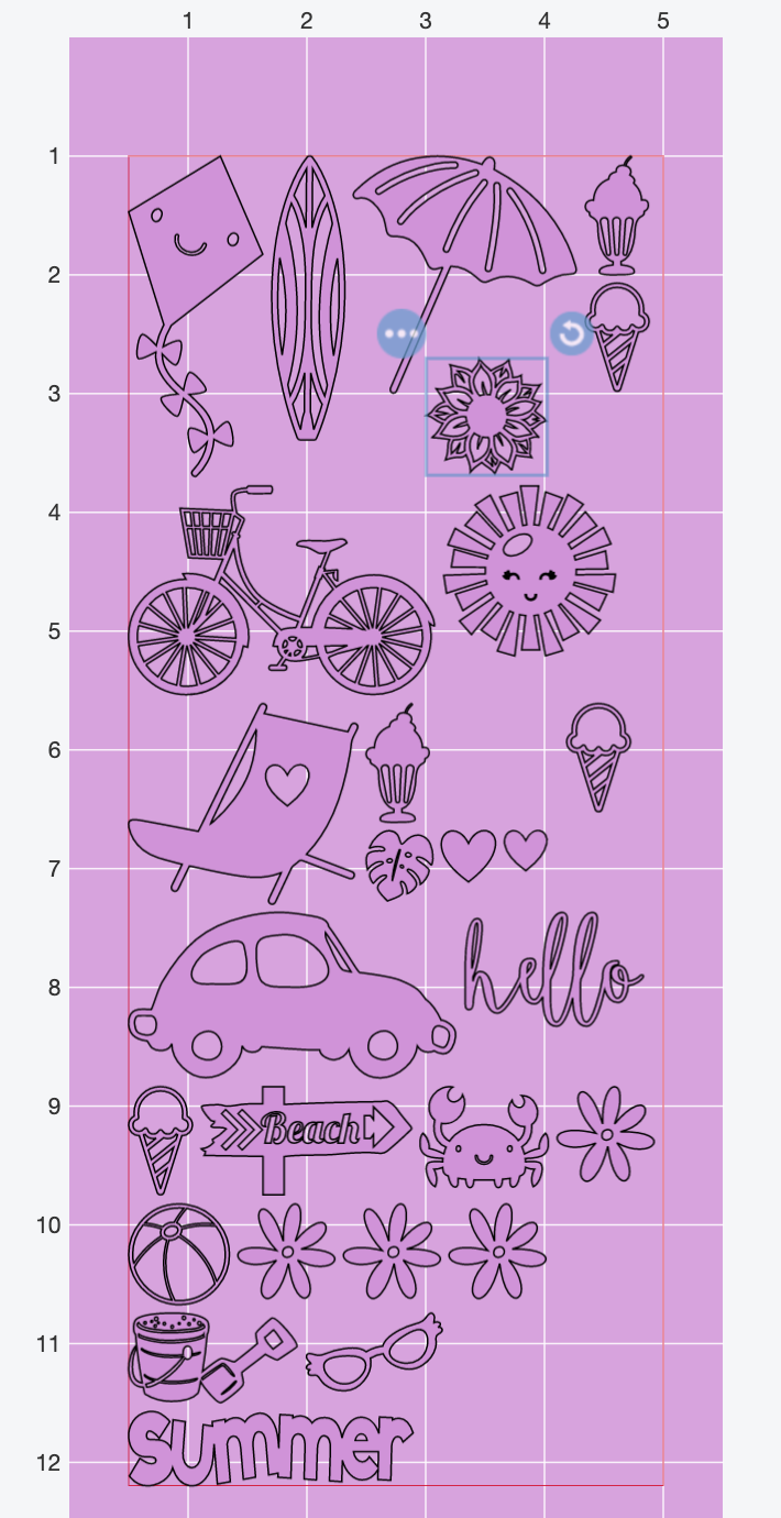 Moving designs on the cutting mat in cricut design space
