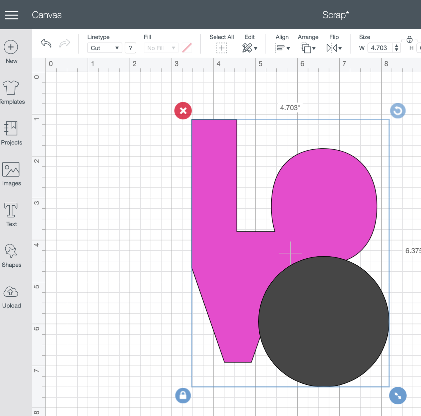 Hover a circle over the area you want to cut out right click and press slice to slice out the image