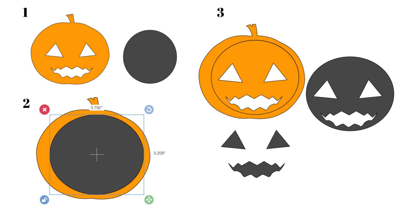 How to slice a pumpkin face in Cricut Design Space