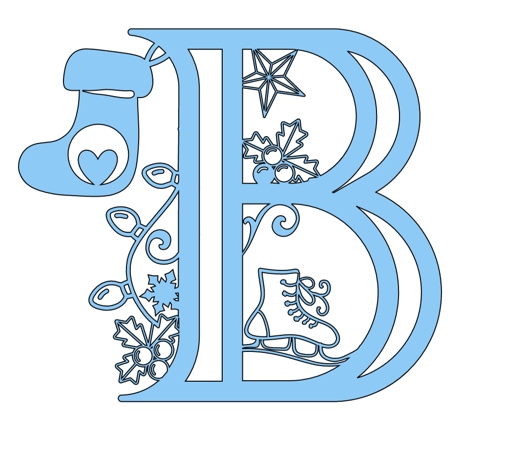 Christmas Alphabet Letters Letter B
