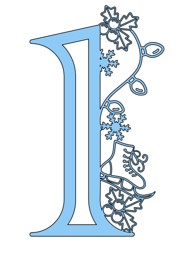 Festive Number cut file no 1