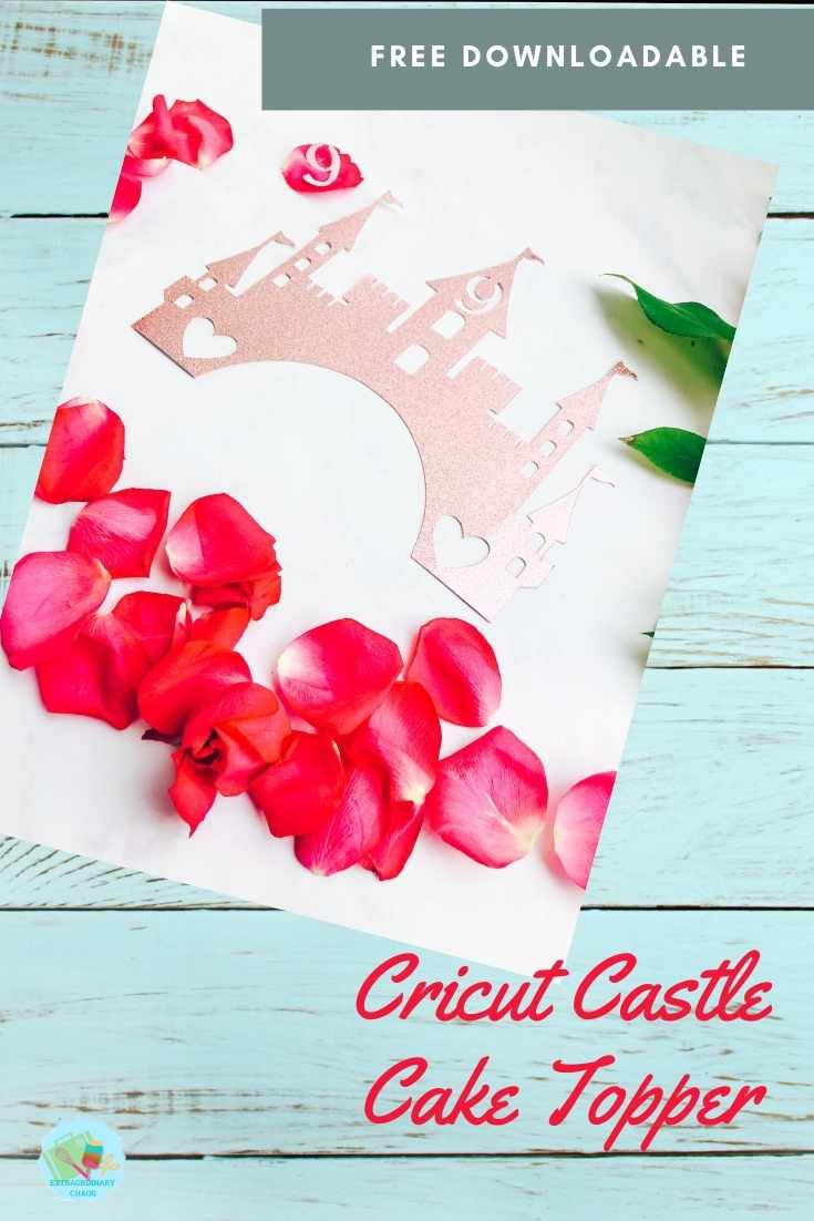 Cricut Castle Cake Topper for birthday cakes of paper cut cut outs and banners