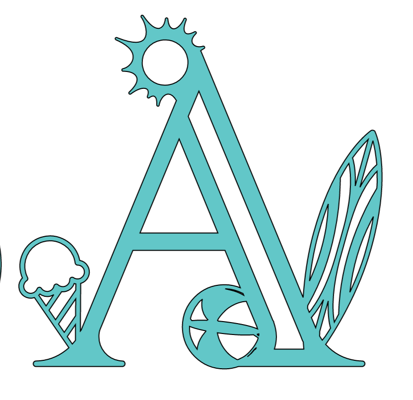 Letter A Beach Summer PNG