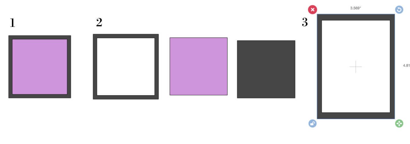 Slicing a square to make a frame in Design space