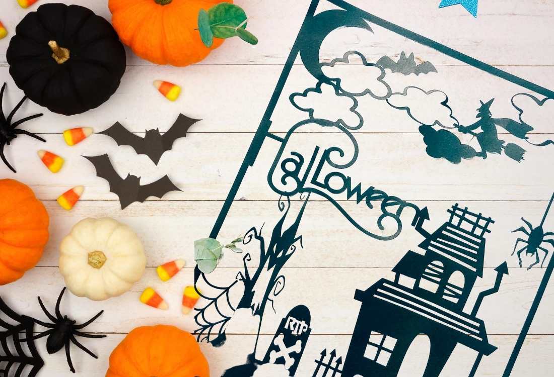 Cricut Halloween Haunted House Paper Cut downloadable png files