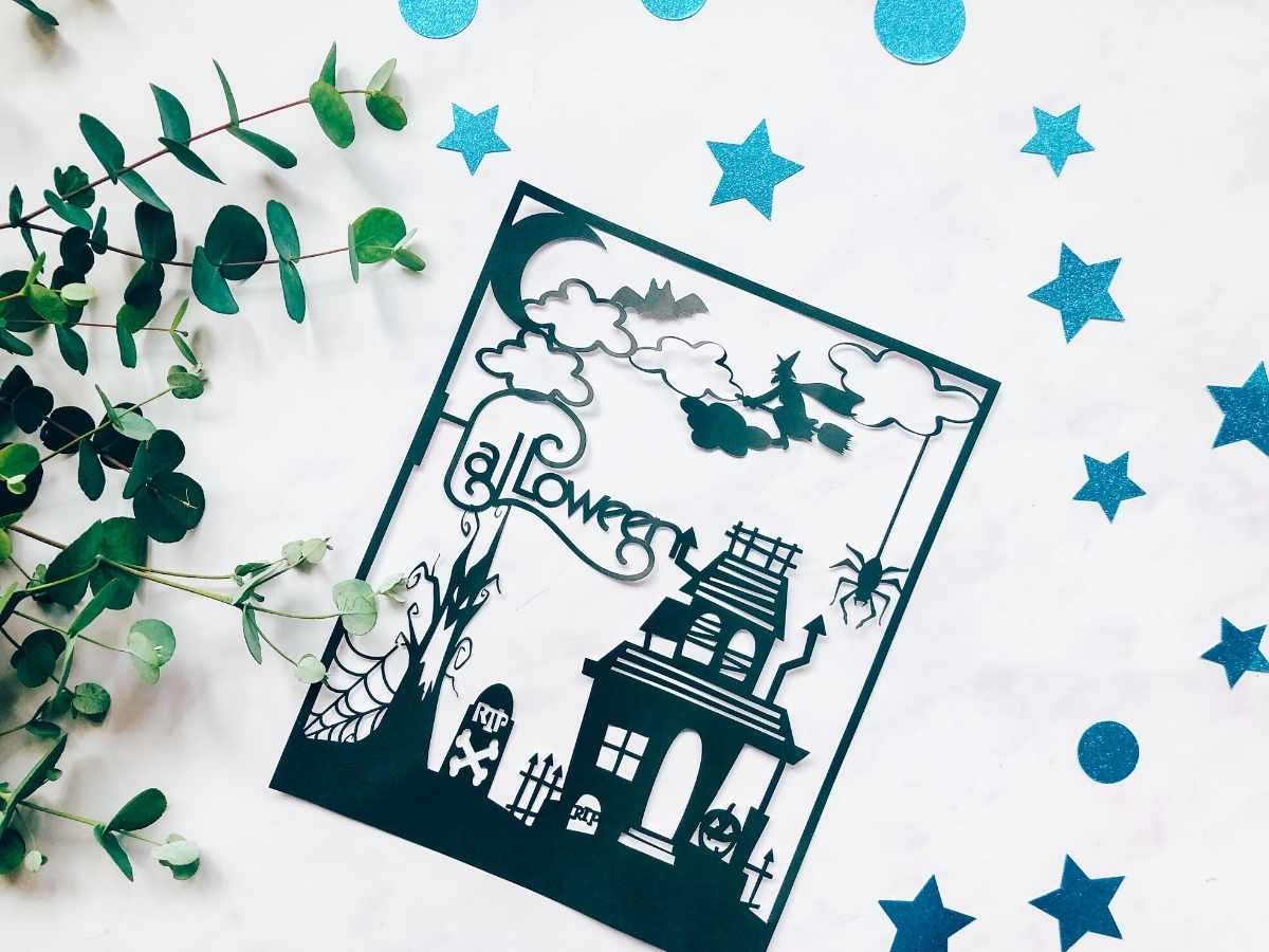 Halloween haunted house Paper cut