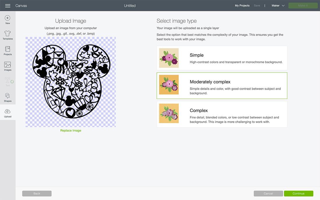 adding images to design space