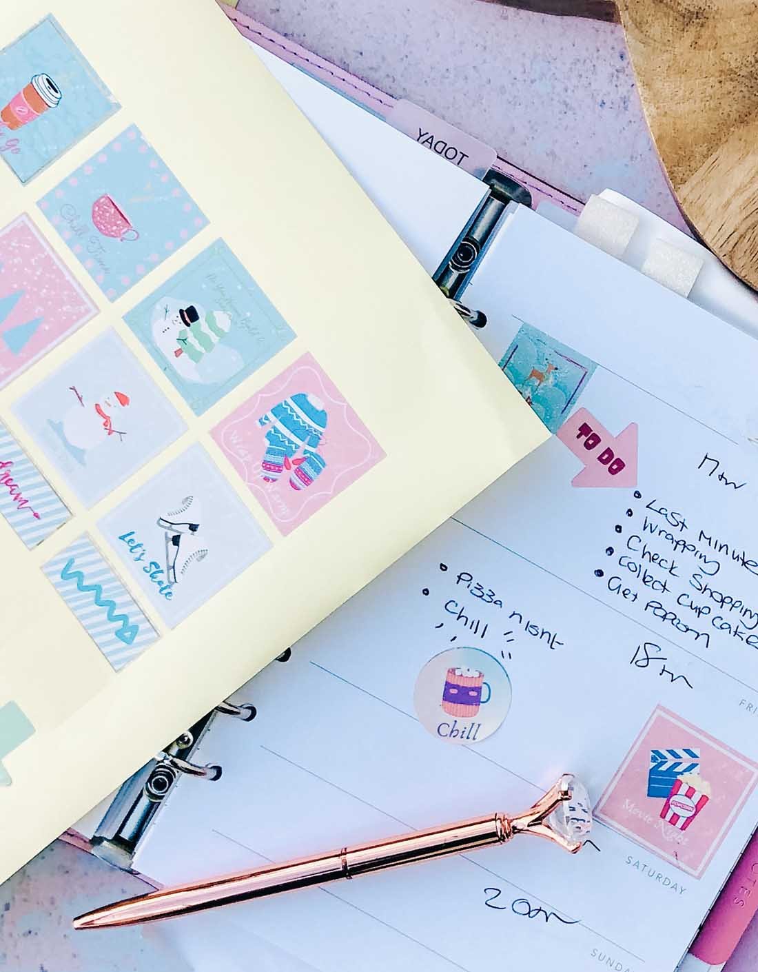 December bullet journal stickers