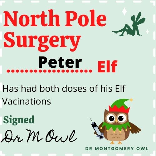 Elf Vaccination Certificate Peter