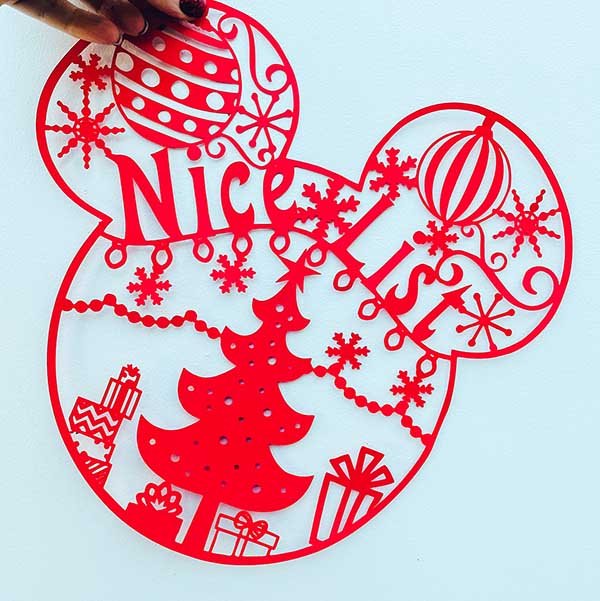 Mickey Mouse Christmas Nice List Cut File Feature