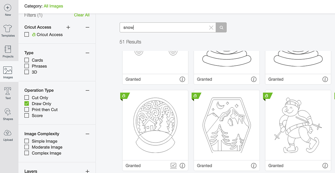 Choose your draw image in Cricut Design Space