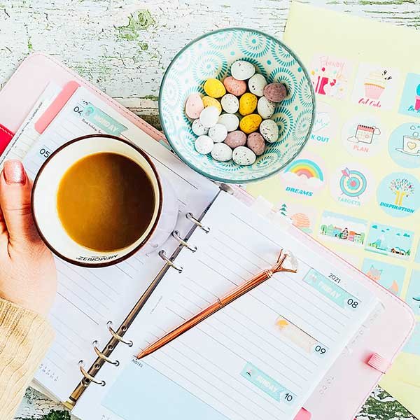 Cover Free diary stickers for February 2021