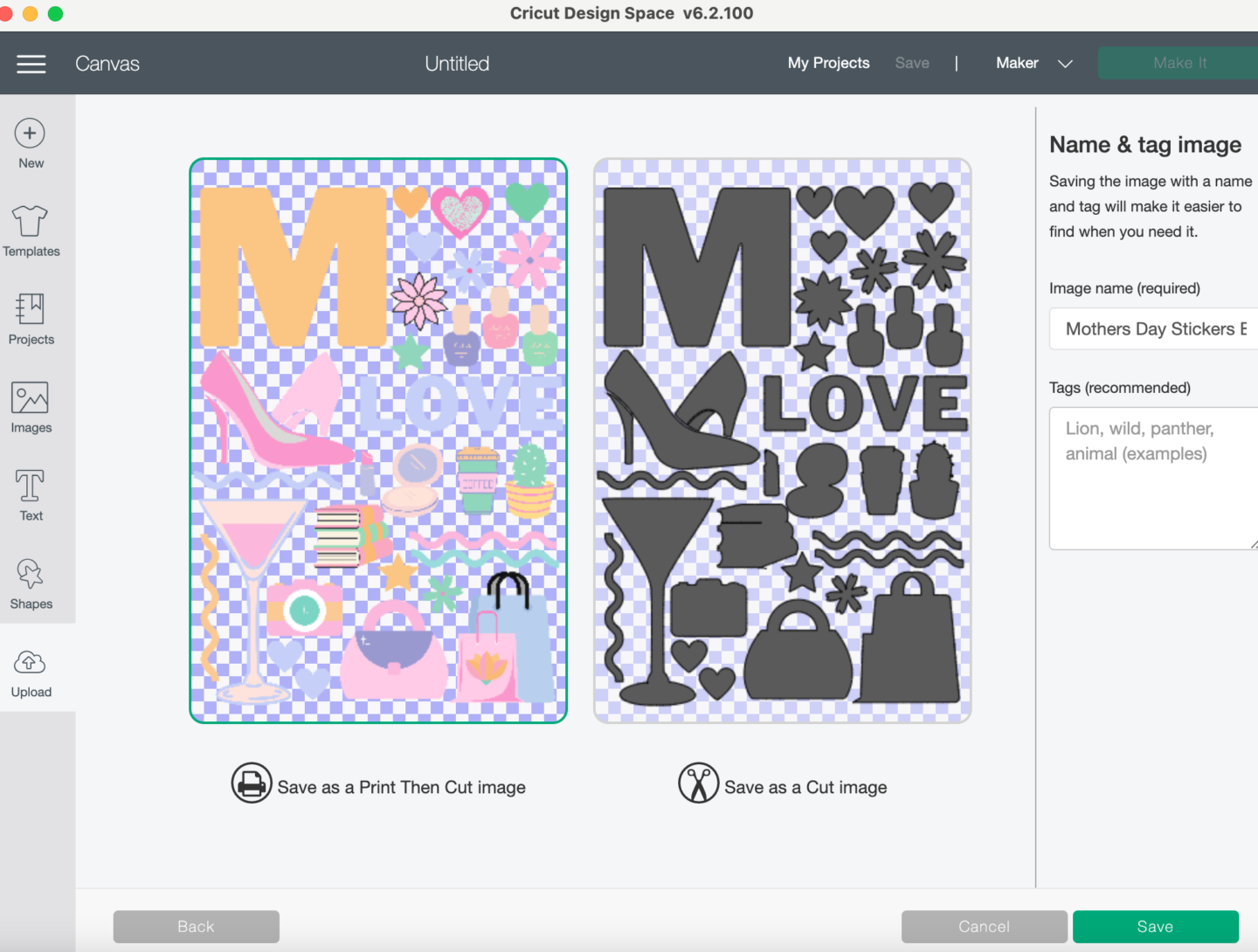 How to save images in Cricut Design Space