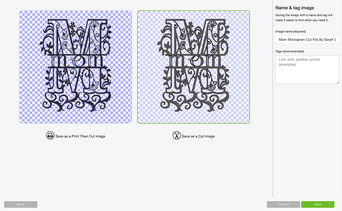 How to upload cut files to design space