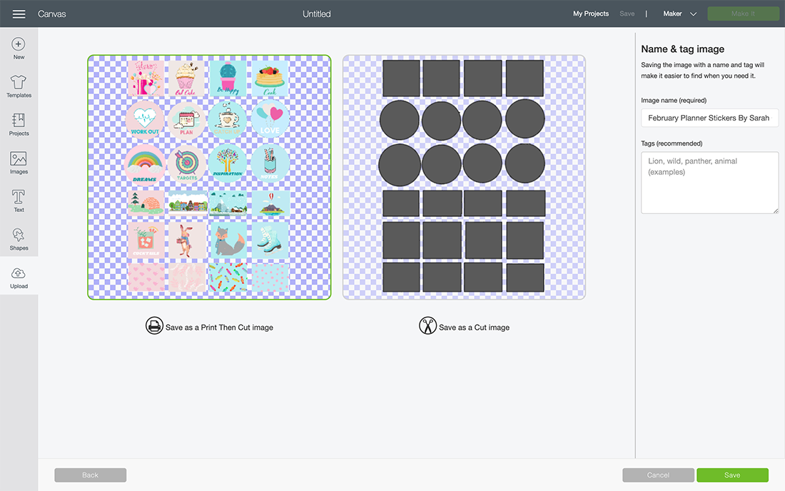 Uploading files to Cricut Design Space