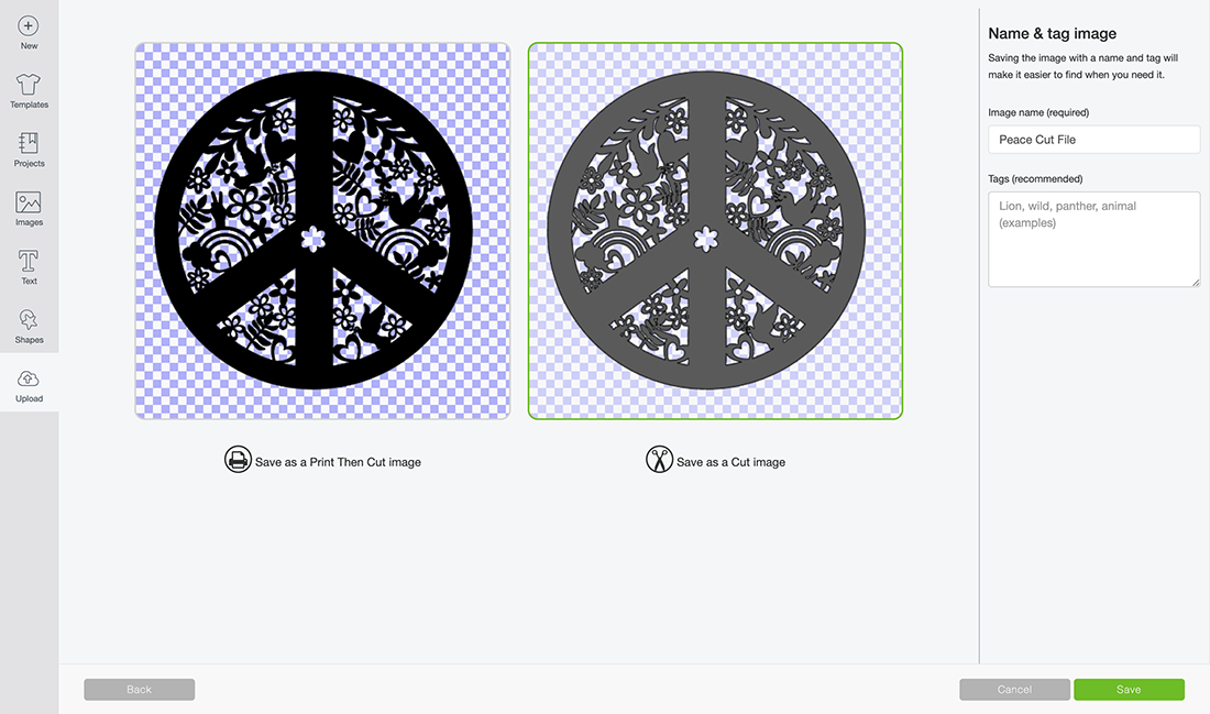 how to upload to Cricut