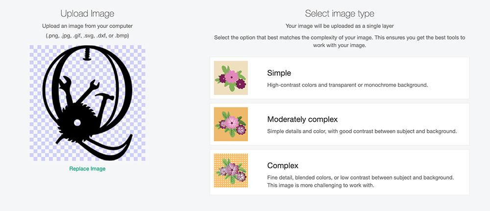 Uploading a png to Cricut Design space