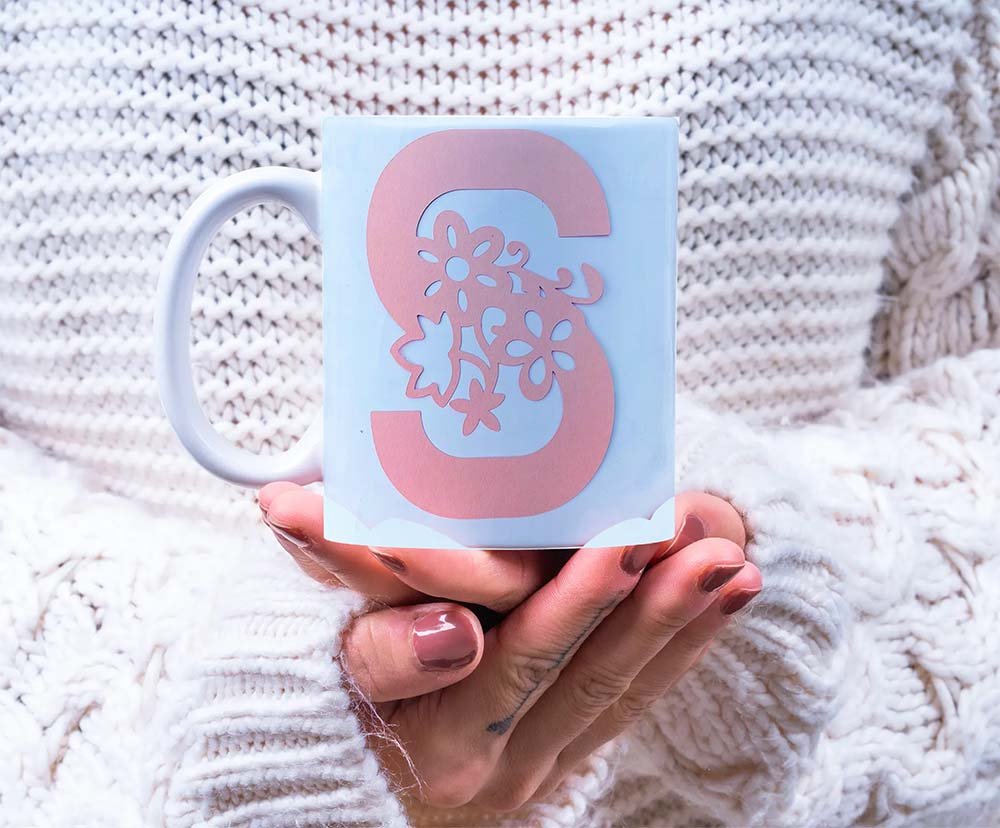Free Floral Alphabet For Cricut Mugs