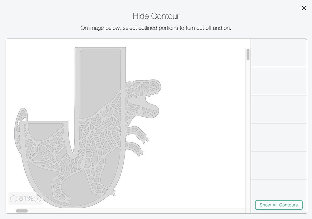 Open the contour area and remove all contours