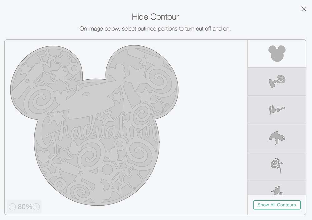 Click in contour and hide all contours