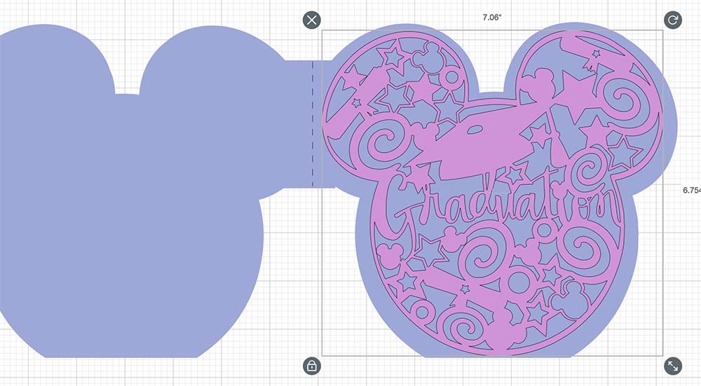 Create a mickey graduation card in Cricut design space.