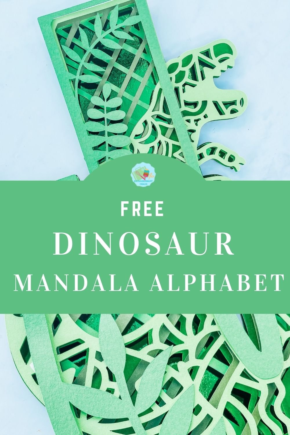 Free Dinosaur mandala alphabet