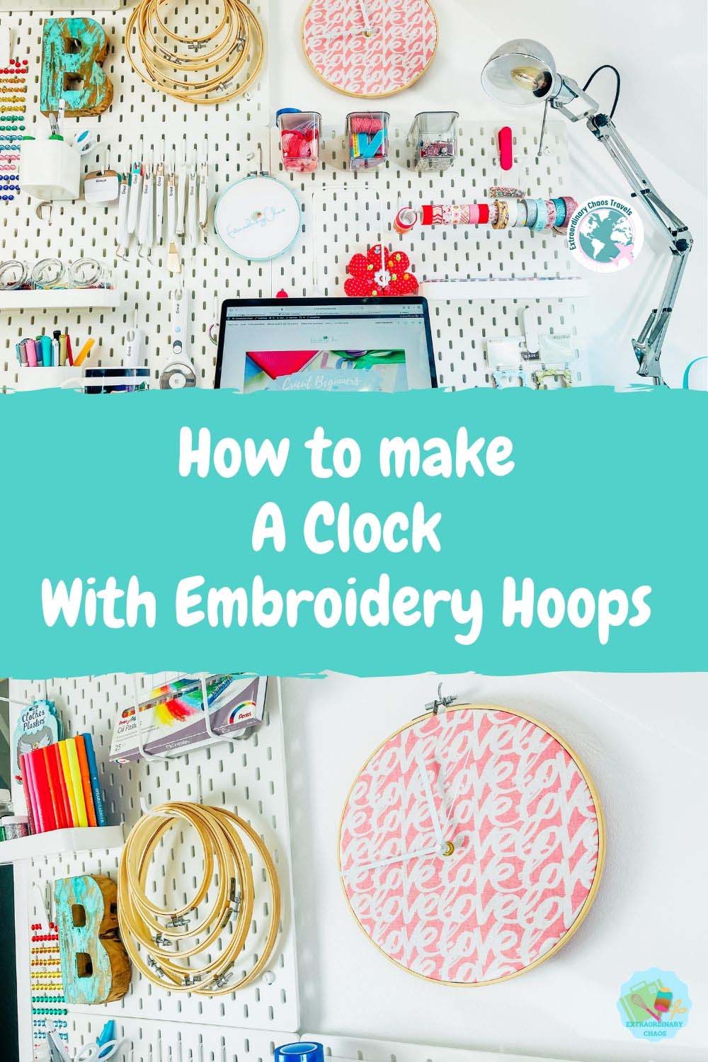 How to make an embroidery hoop clock