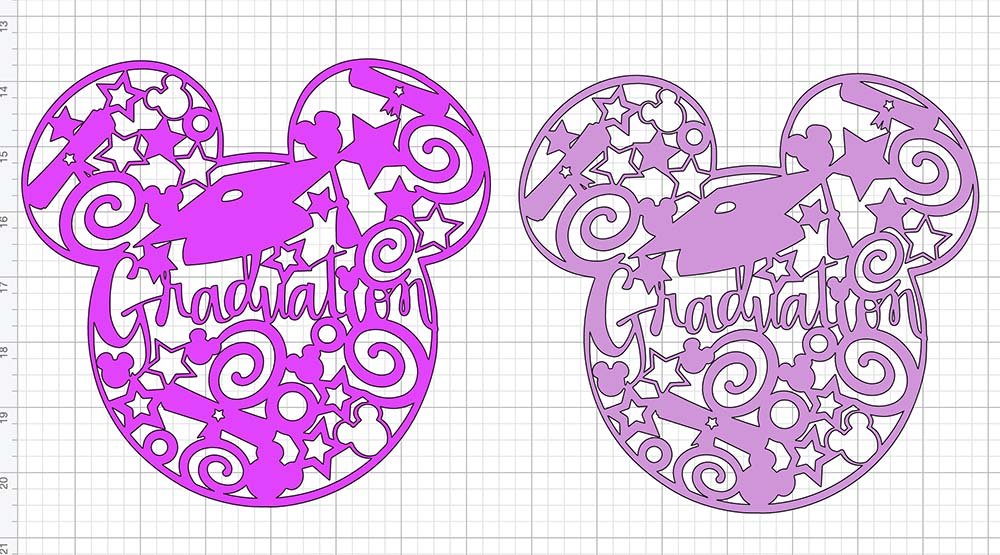 Right click and duplicate your Mickey Graduation Cut file