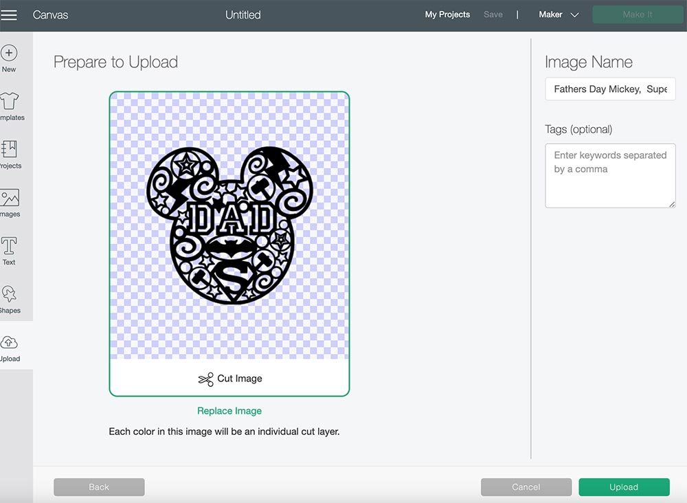 How to upload SVG files to design space