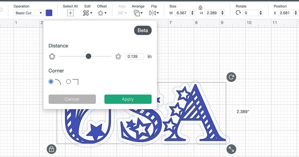 Create an offset as a background