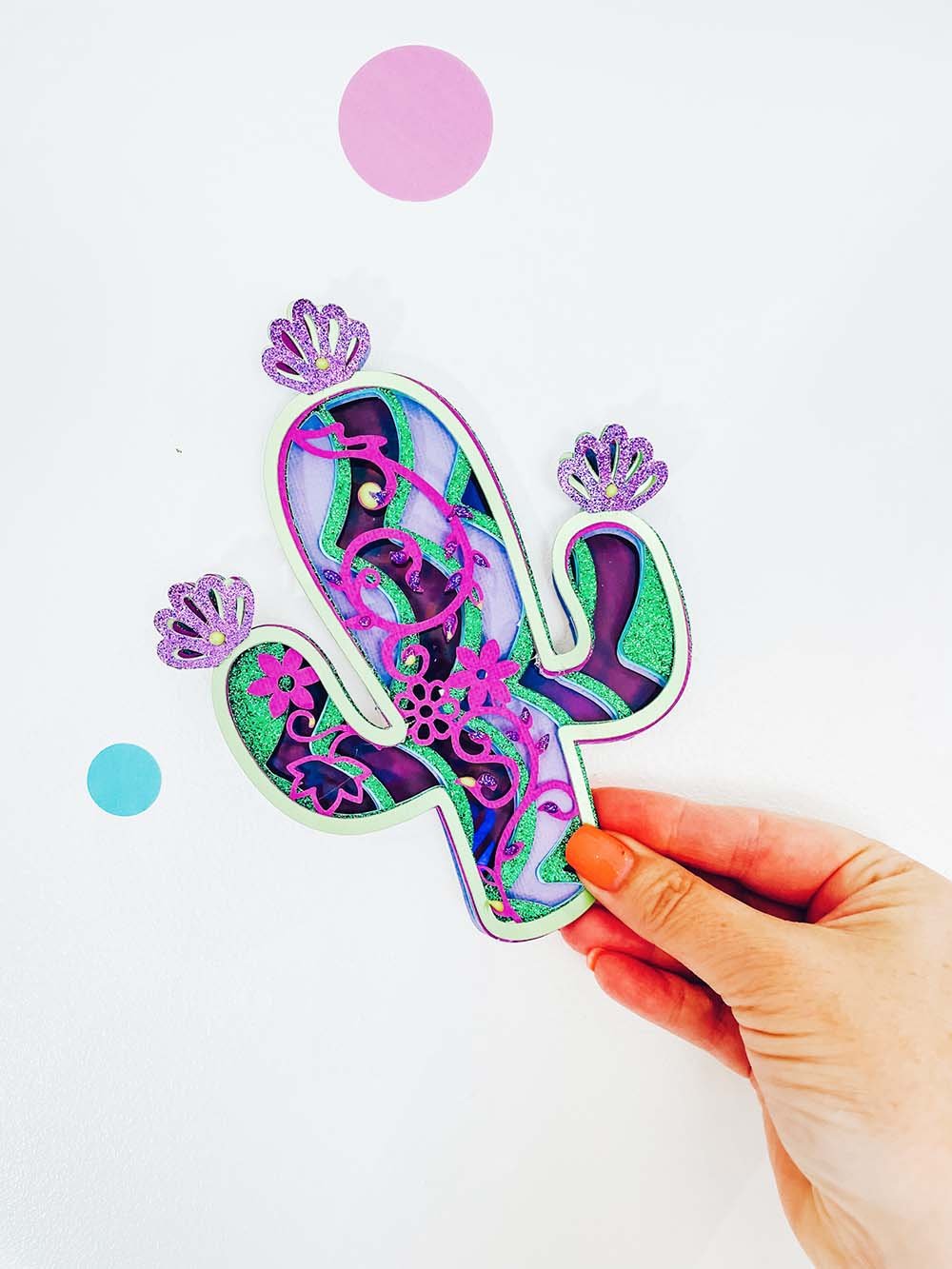 Free Layered Silhouette 3D Cactus SVG