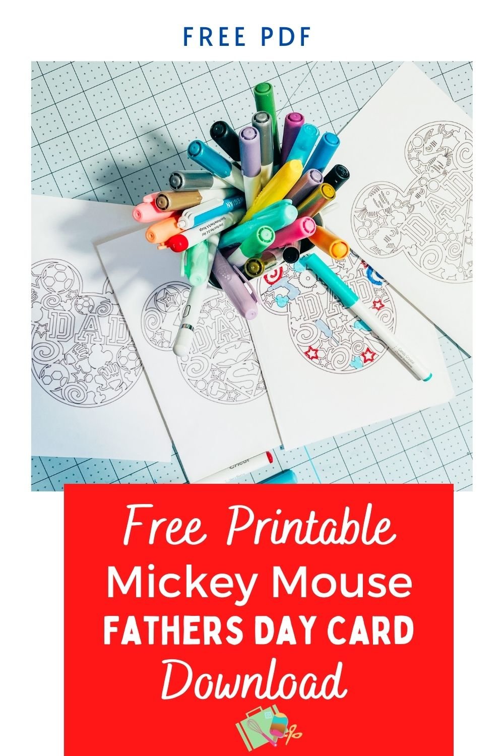 Free Printable Mickey Mouse Fathers Day Card Download-2