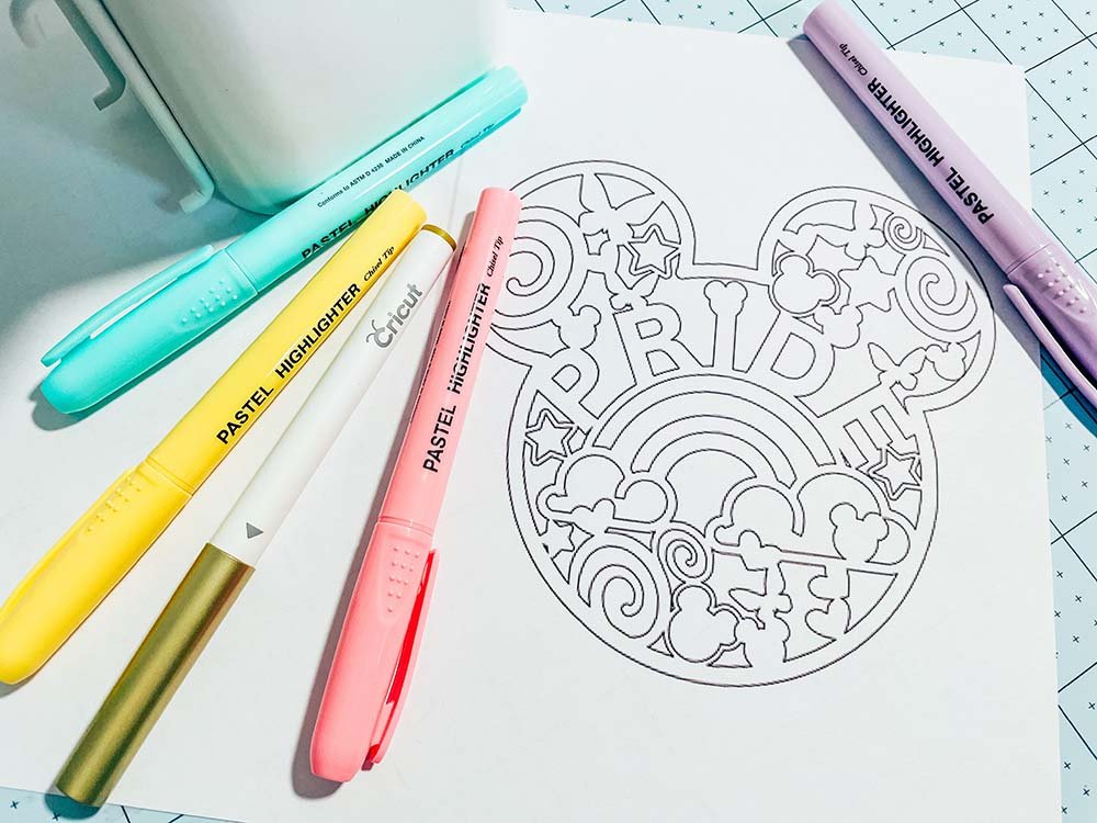 Free Printable Mickey Pride Card to colour