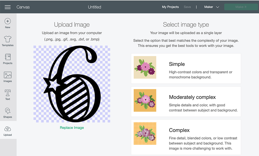 How to upload PNGs to Cricuct Design Space